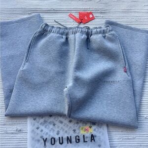 YoungLA 2043 Scuba Sweats Heather Grey XL – Men’s Baggy wide leg NWT